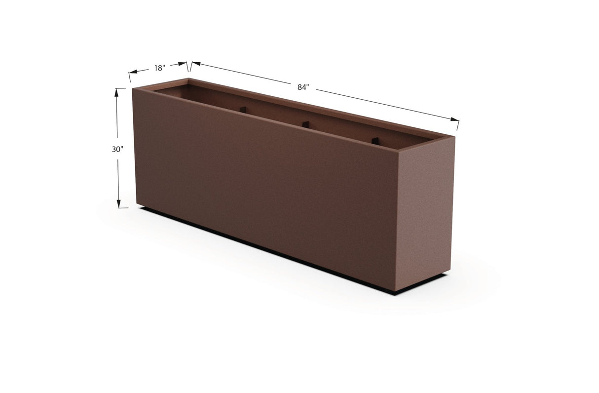 Aluminum Rectangular Planter – 30" Height - Plantercraft