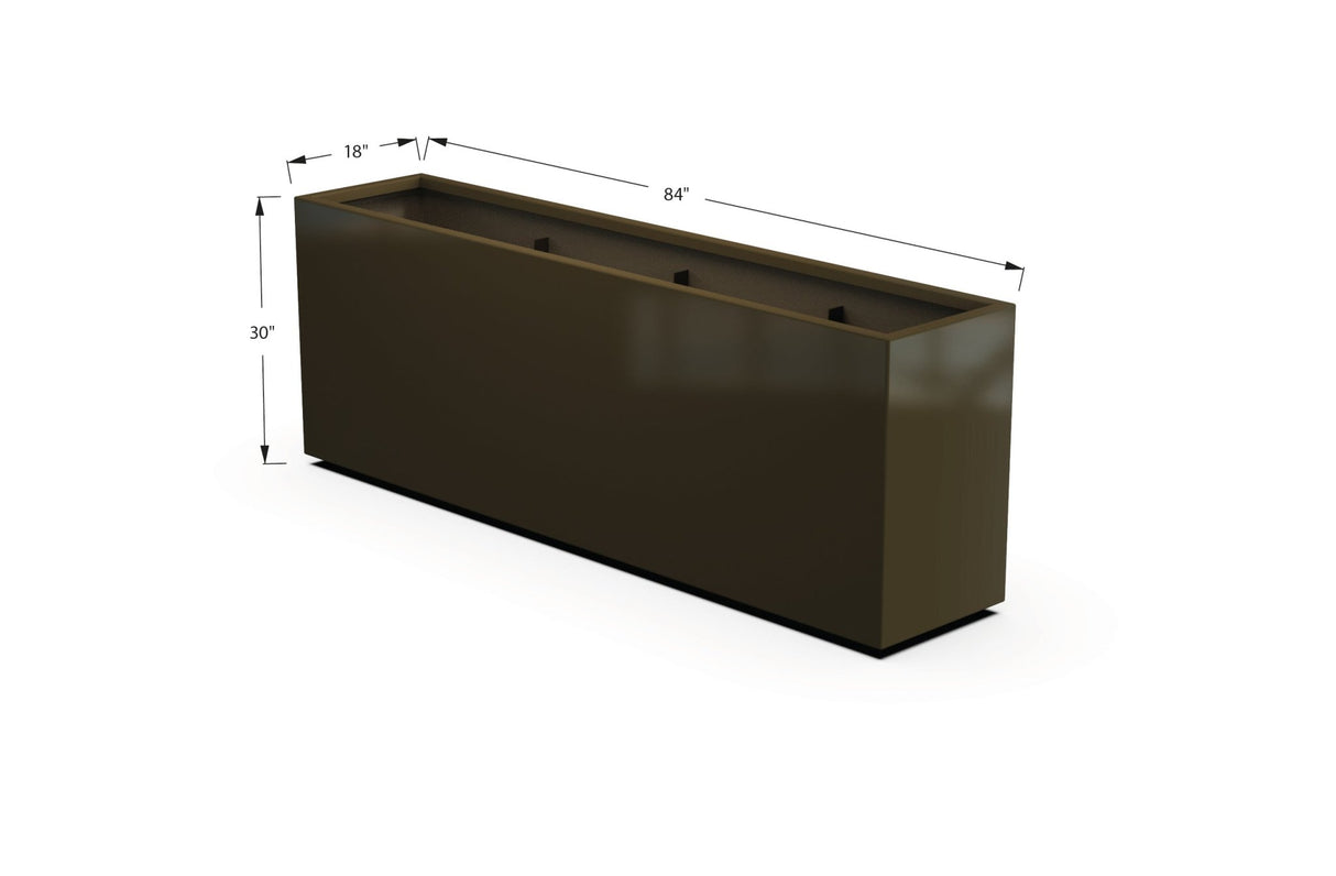 Aluminum Rectangular Planter – 30" Height - Plantercraft