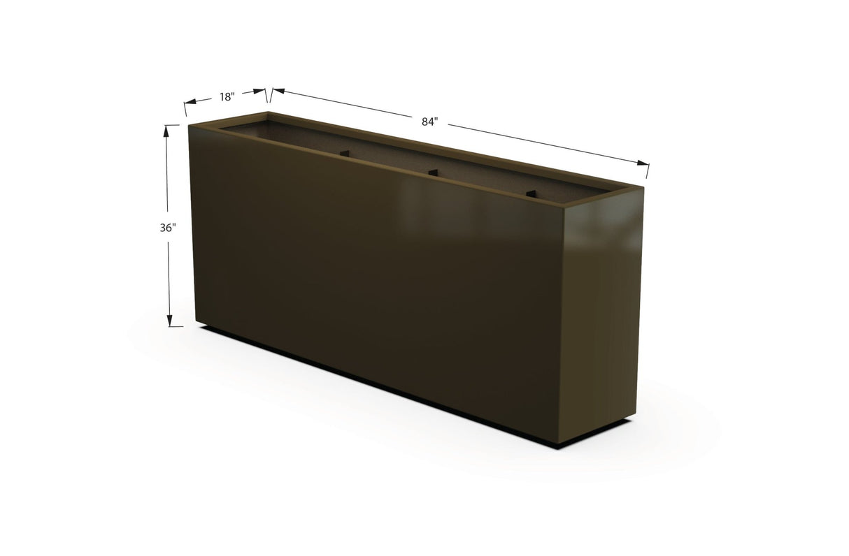 Aluminum Rectangular Planter – 36" Height - Plantercraft