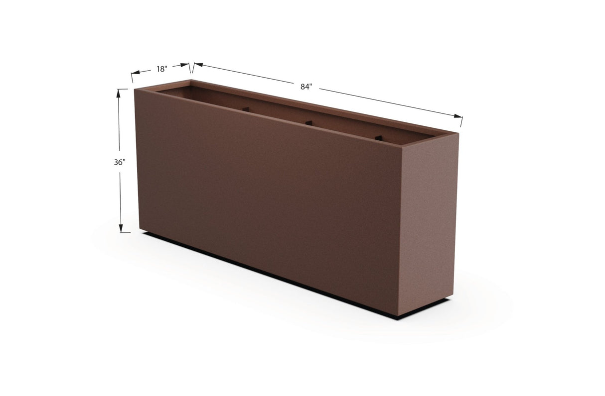 Aluminum Rectangular Planter – 36" Height - Plantercraft