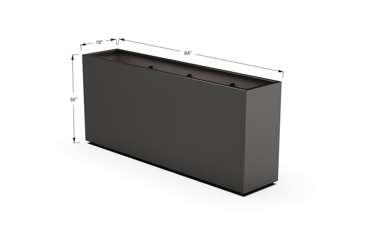 Aluminum Rectangular Planter – 36" Height - Plantercraft