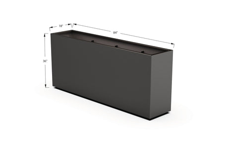 Aluminum Rectangular Planter – 36" Height - Plantercraft