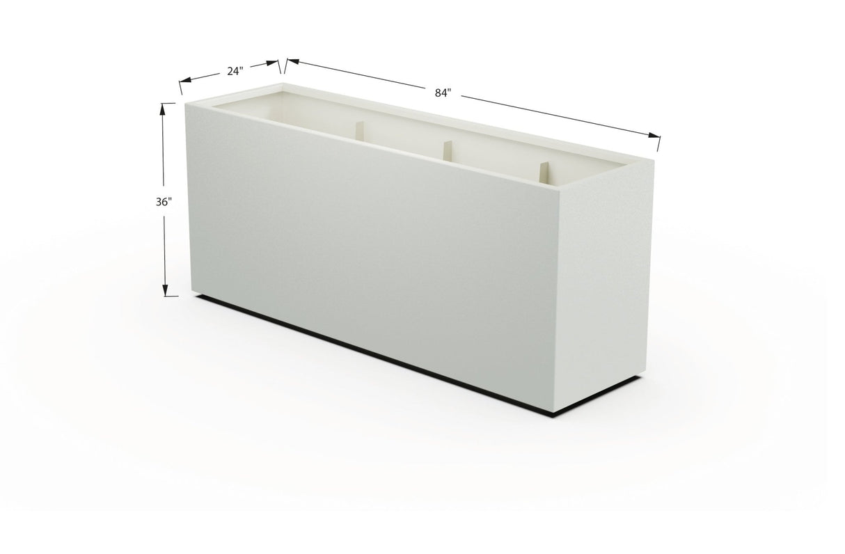 Aluminum Rectangular Planter – 36" Height - Plantercraft