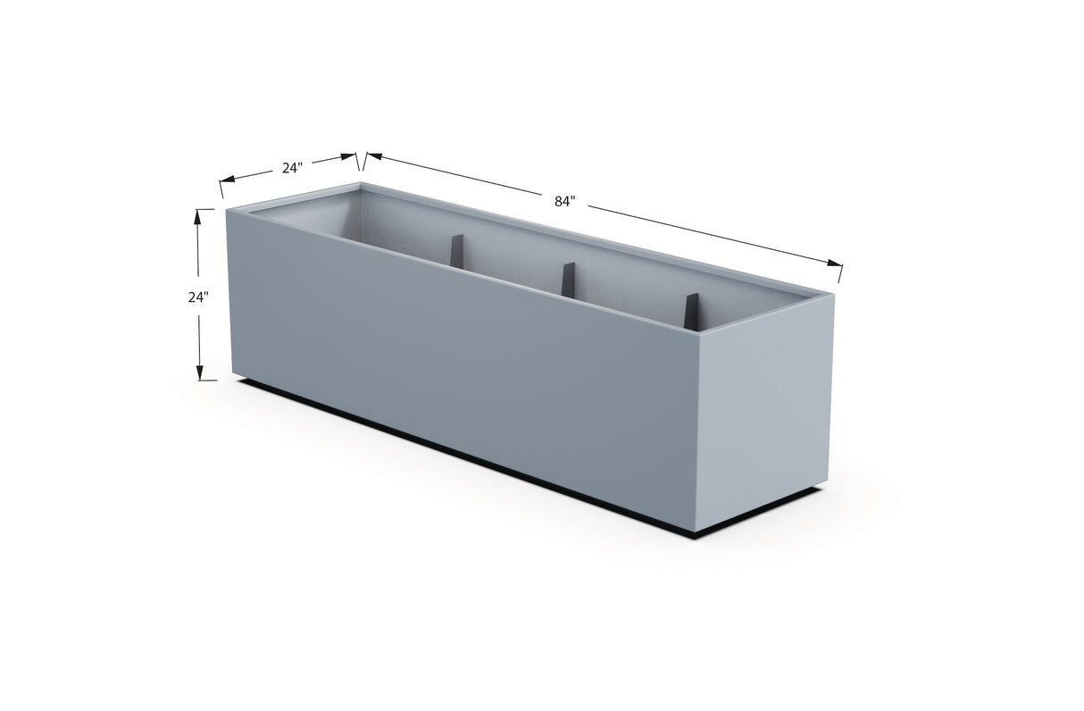 30% OFF Aluminum Rectangular Planter – 84" x 18" x 24"