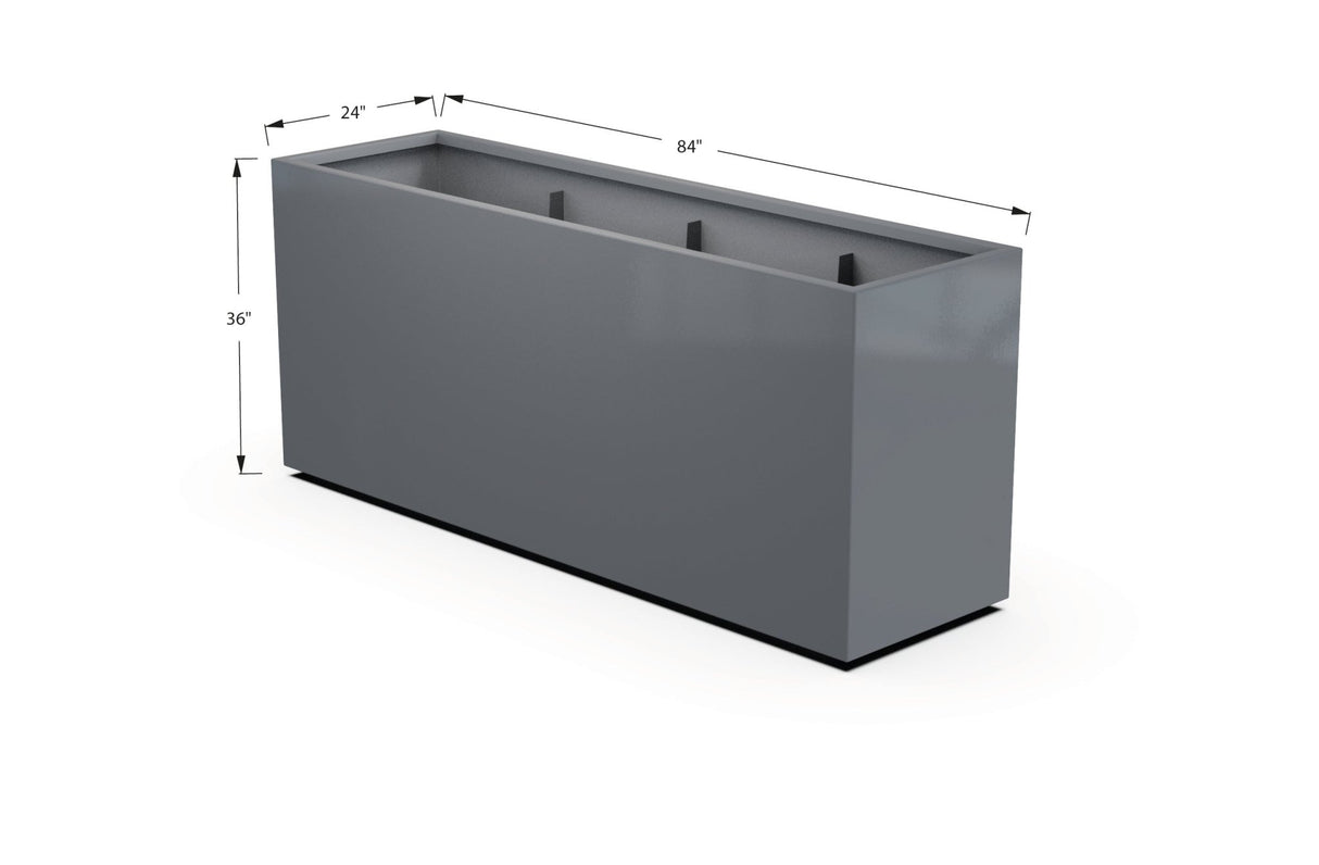 Aluminum Rectangular Planter – 36" Height - Plantercraft