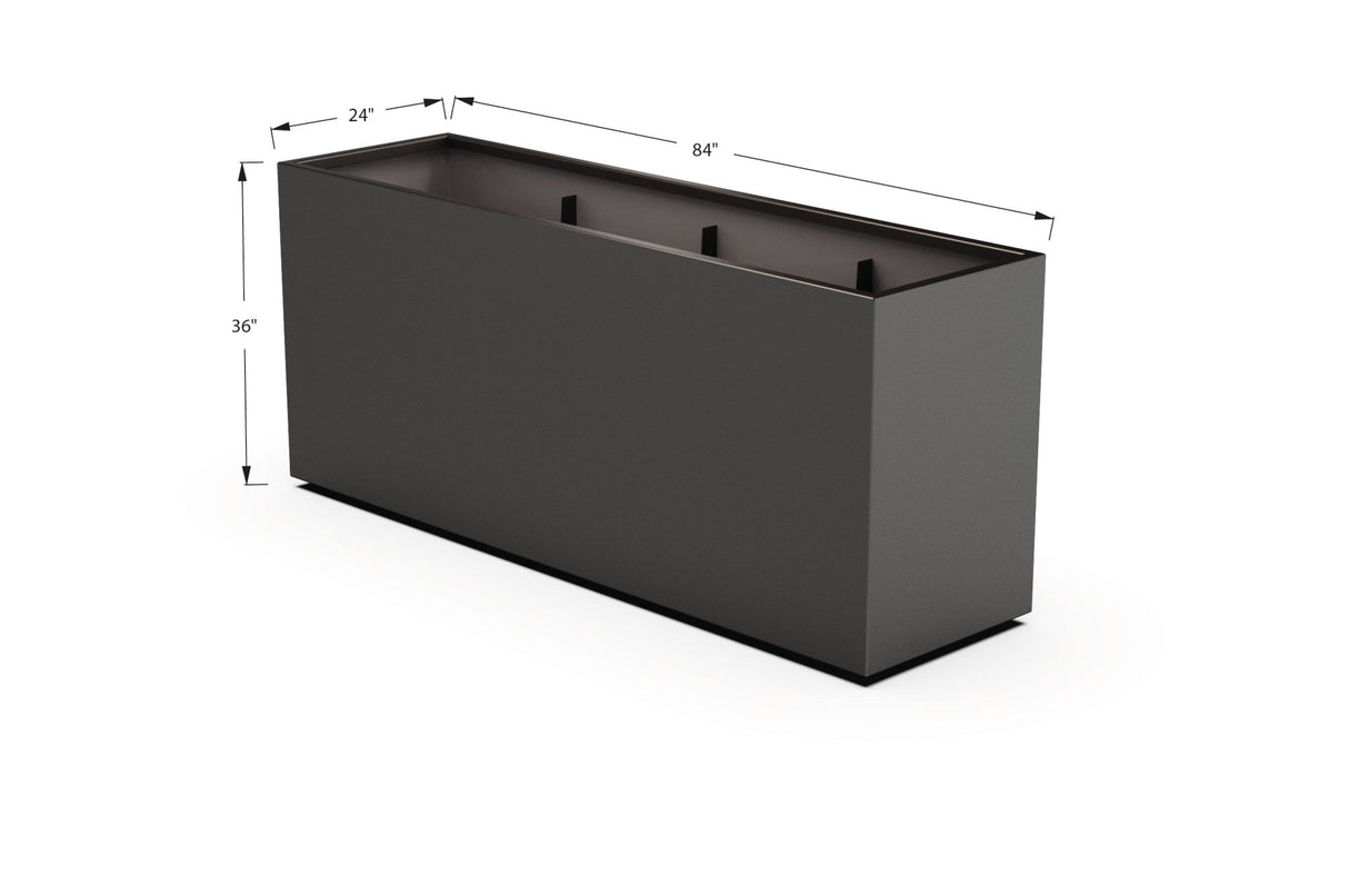 Aluminum Rectangular Planter – 36" Height - Plantercraft