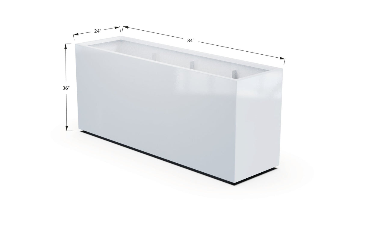 Aluminum Rectangular Planter – 36" Height - Plantercraft