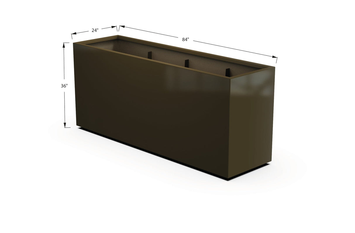 Aluminum Rectangular Planter – 36" Height - Plantercraft