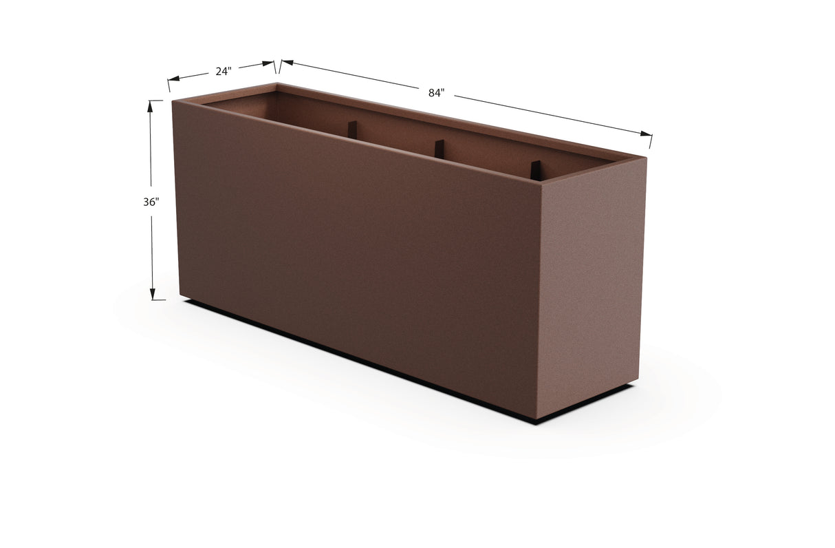 Aluminum Rectangular Planter – 36" H