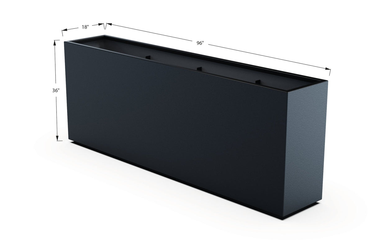 Aluminum Rectangular Planter – 36" Height - Plantercraft