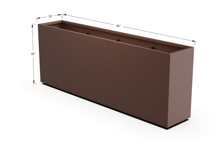 Aluminum Rectangular Planter – 36" Height - Plantercraft