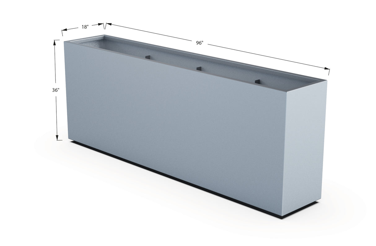 Aluminum Rectangular Planter – 36" H