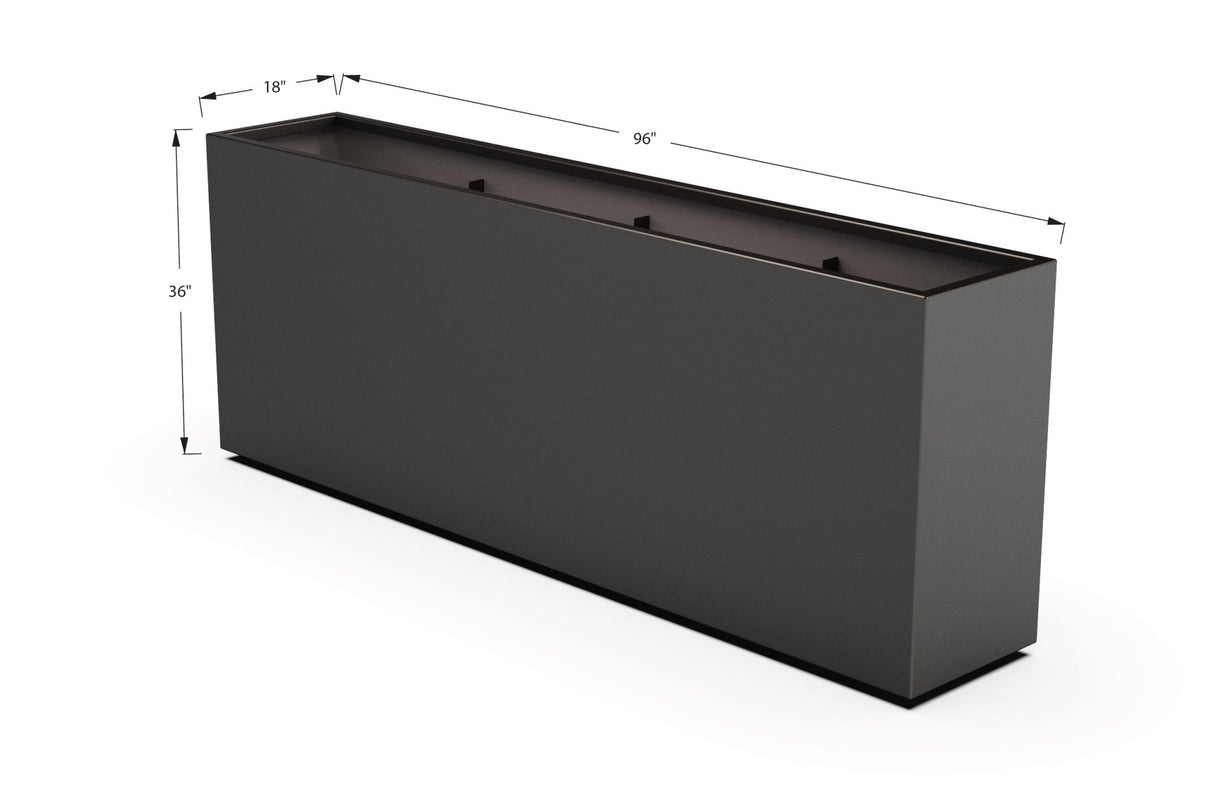 Aluminum Rectangular Planter – 36" Height - Plantercraft