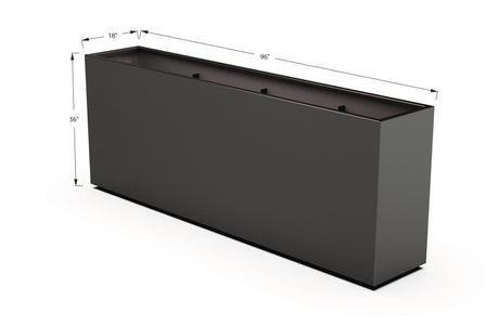 Aluminum Rectangular Planter – 36" Height - Plantercraft