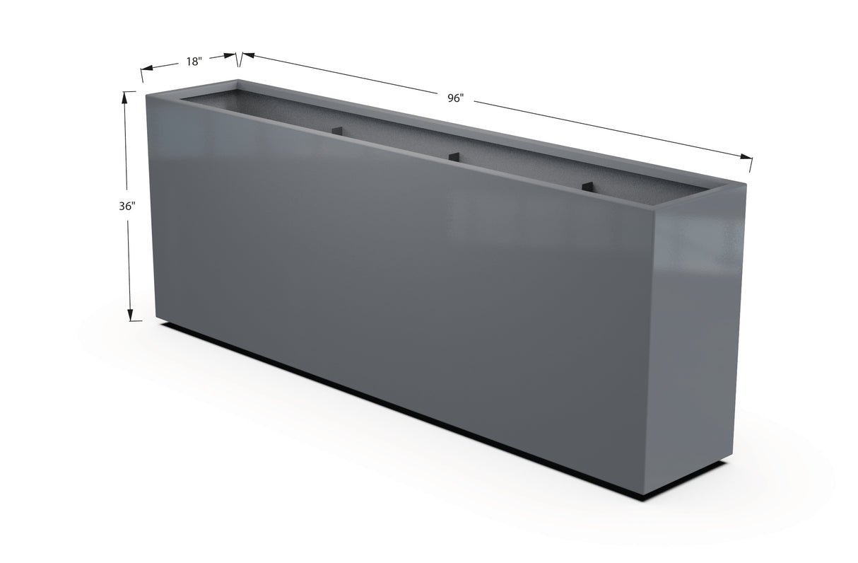 Aluminum Rectangular Planter – 36" H