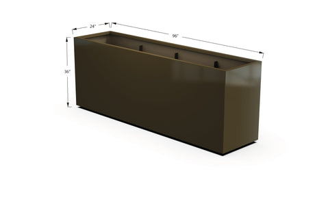 Aluminum Rectangular Planter – 36" Height - Plantercraft