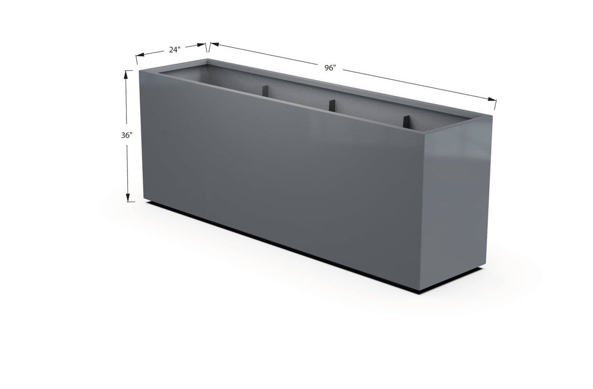 Aluminum Rectangular Planter – 36" Height - Plantercraft