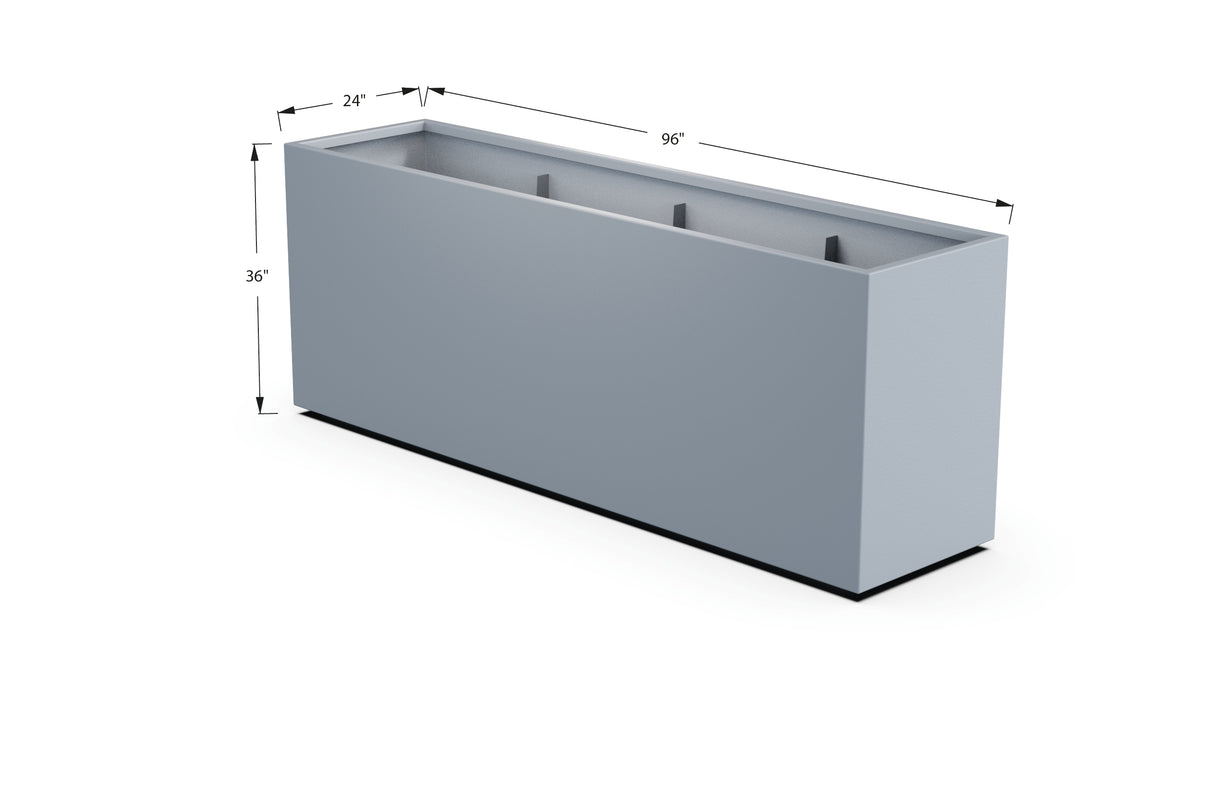 Aluminum Rectangular Planter – 36" H