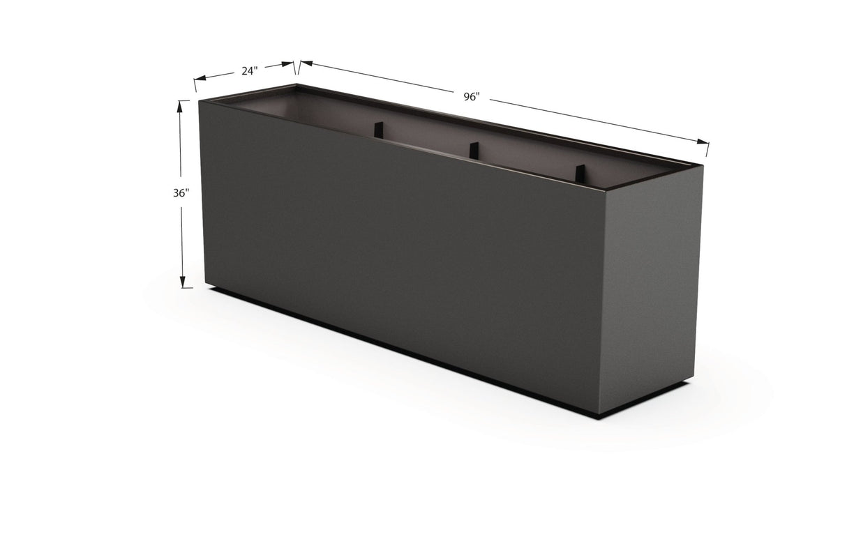 Aluminum Rectangular Planter – 36" Height - Plantercraft