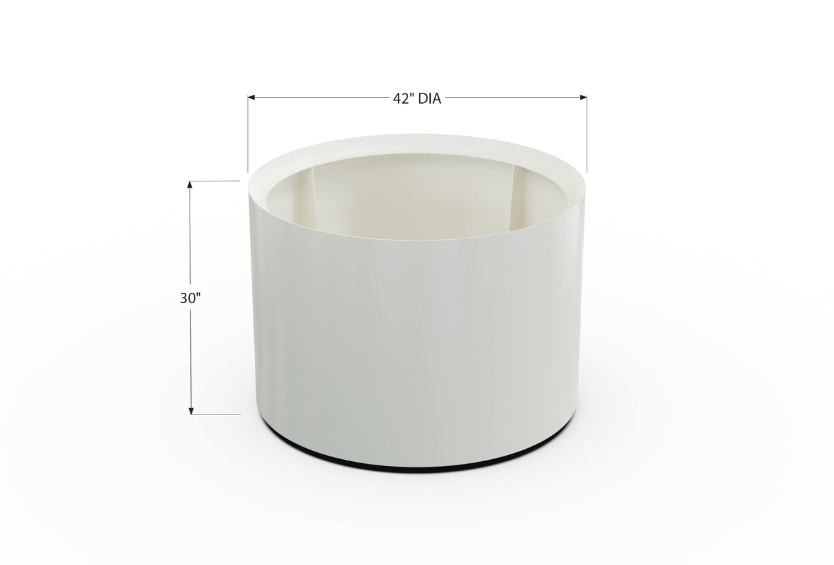 30% OFF Aluminum Round Planter – 48" DIA x 18" H