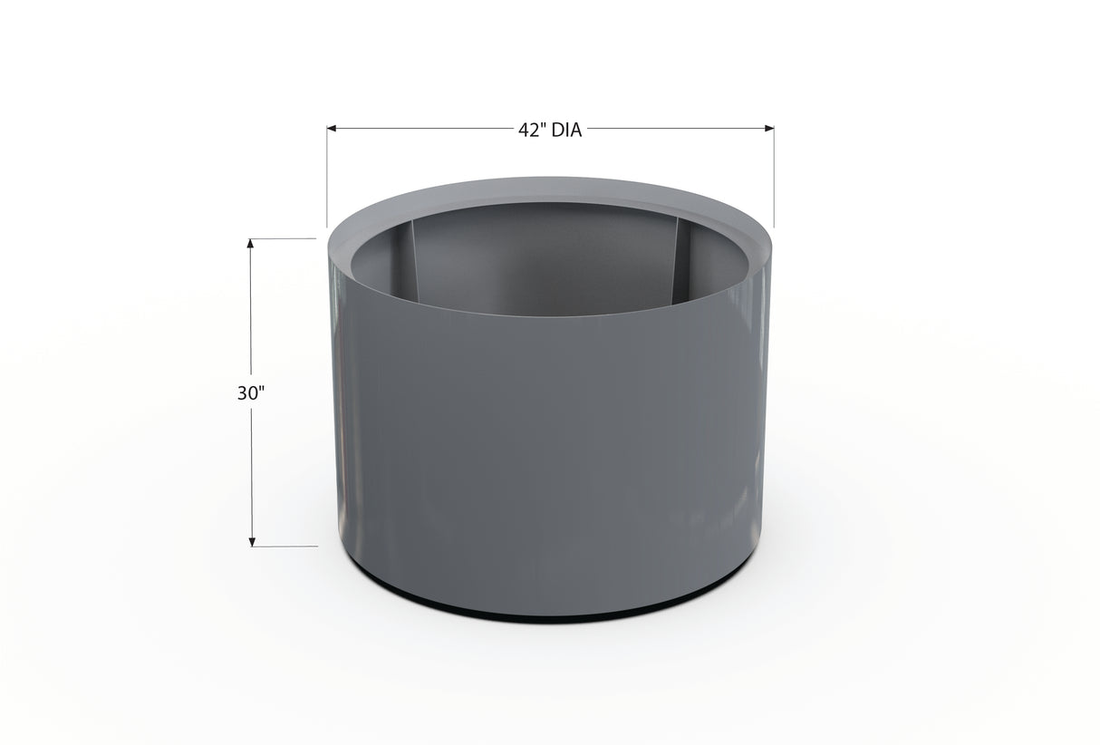 30% OFF Aluminum Round Planter – 48" DIA x 18" H