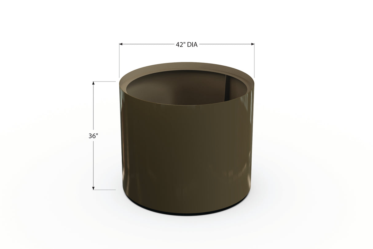 30% OFF Aluminum Round Planter – 48" DIA x 18" H