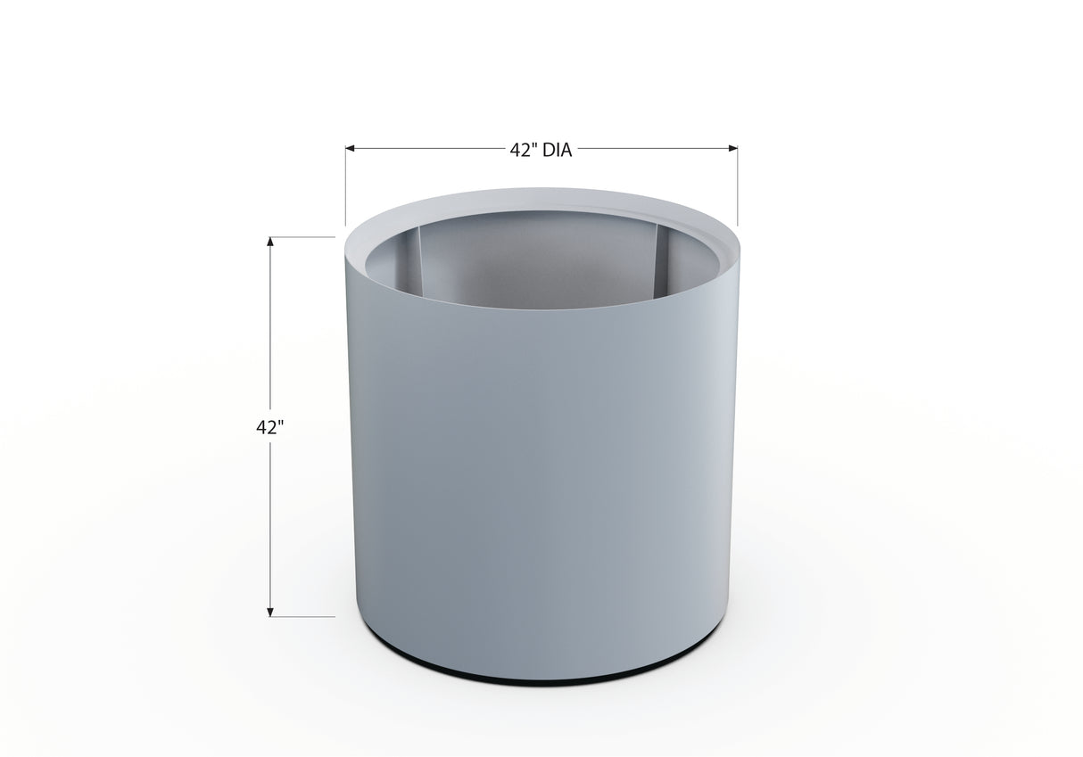 30% OFF Aluminum Round Planter – 48" DIA x 18" H