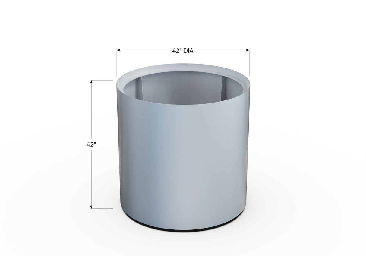 30% OFF Aluminum Round Planter – 48" DIA x 18" H
