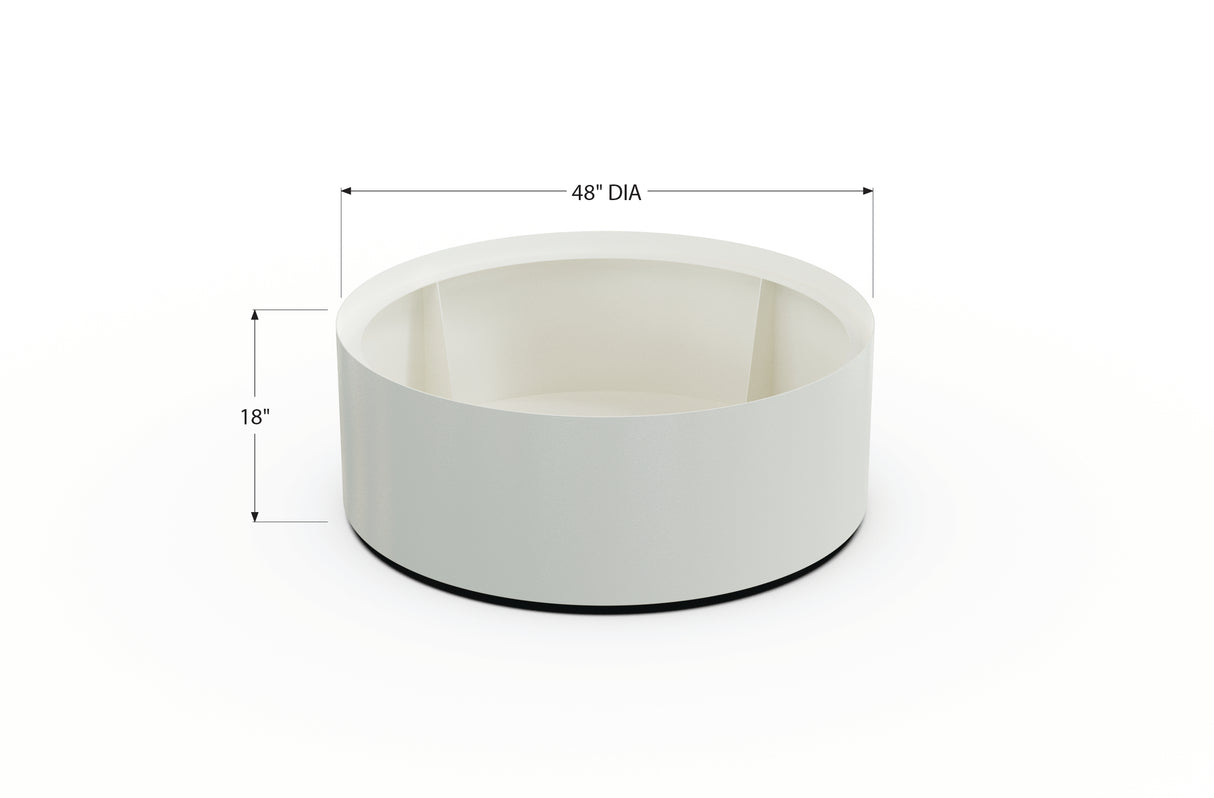 30% OFF Aluminum Round Planter – 48" DIA x 18" H