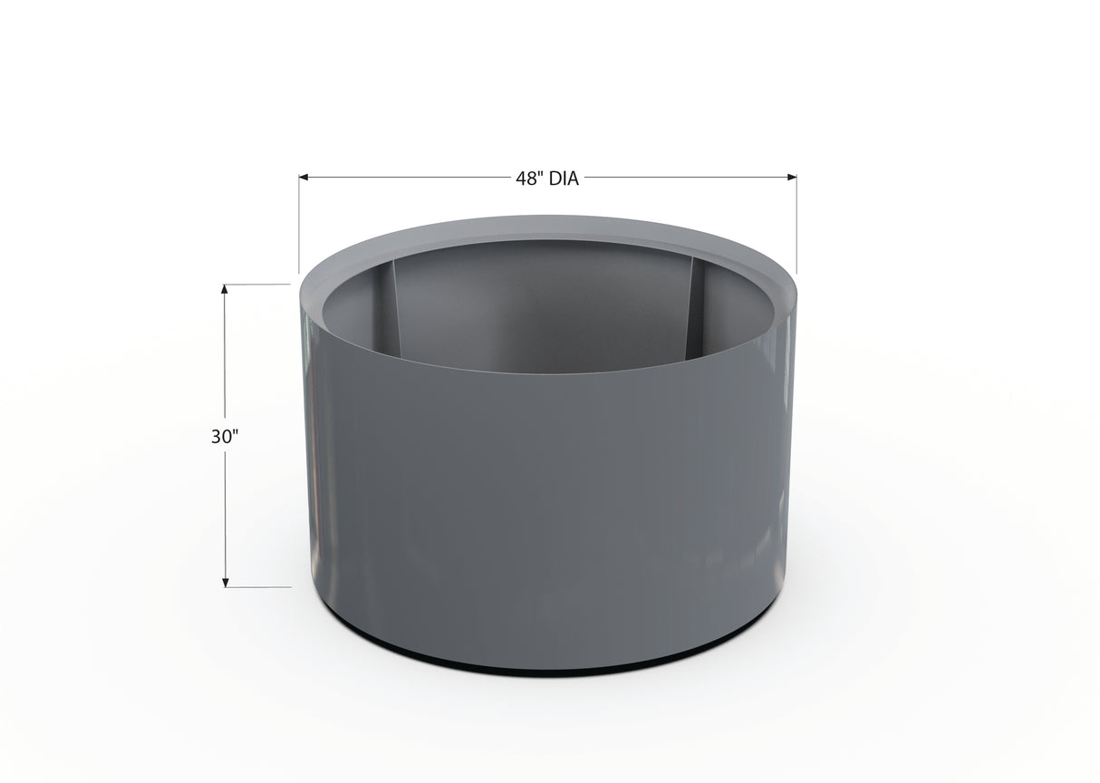 30% OFF Aluminum Round Planter – 48" DIA x 18" H
