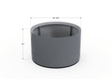 30% OFF Aluminum Round Planter – 48" DIA x 18" H