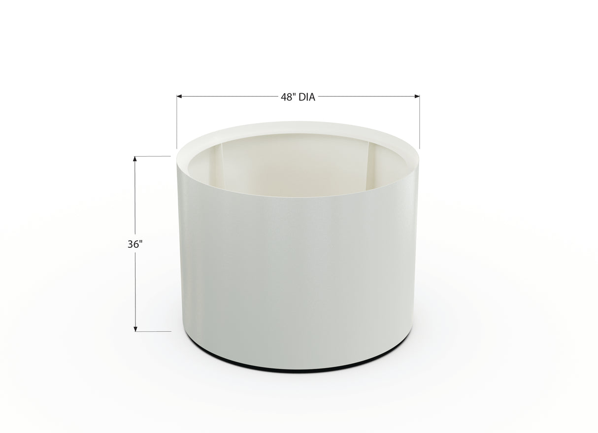 30% OFF Aluminum Round Planter – 48" DIA x 18" H