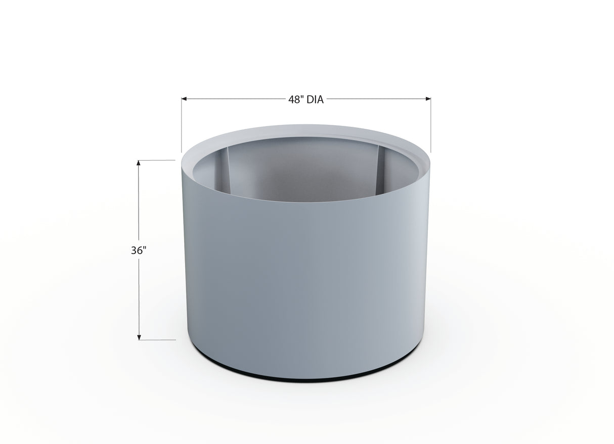30% OFF Aluminum Round Planter – 48" DIA x 18" H