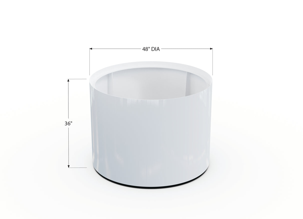 30% OFF Aluminum Round Planter – 48" DIA x 18" H