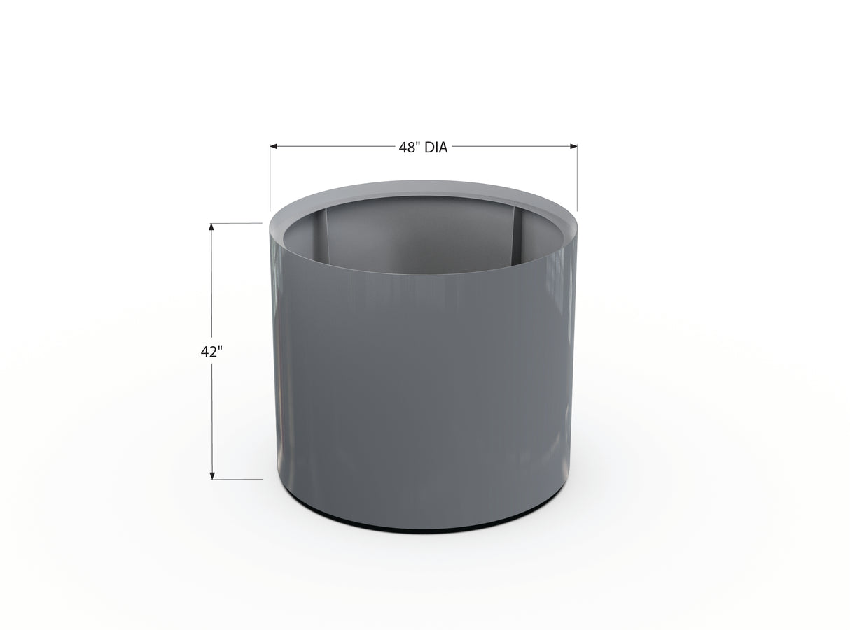 30% OFF Aluminum Round Planter – 48" DIA x 18" H
