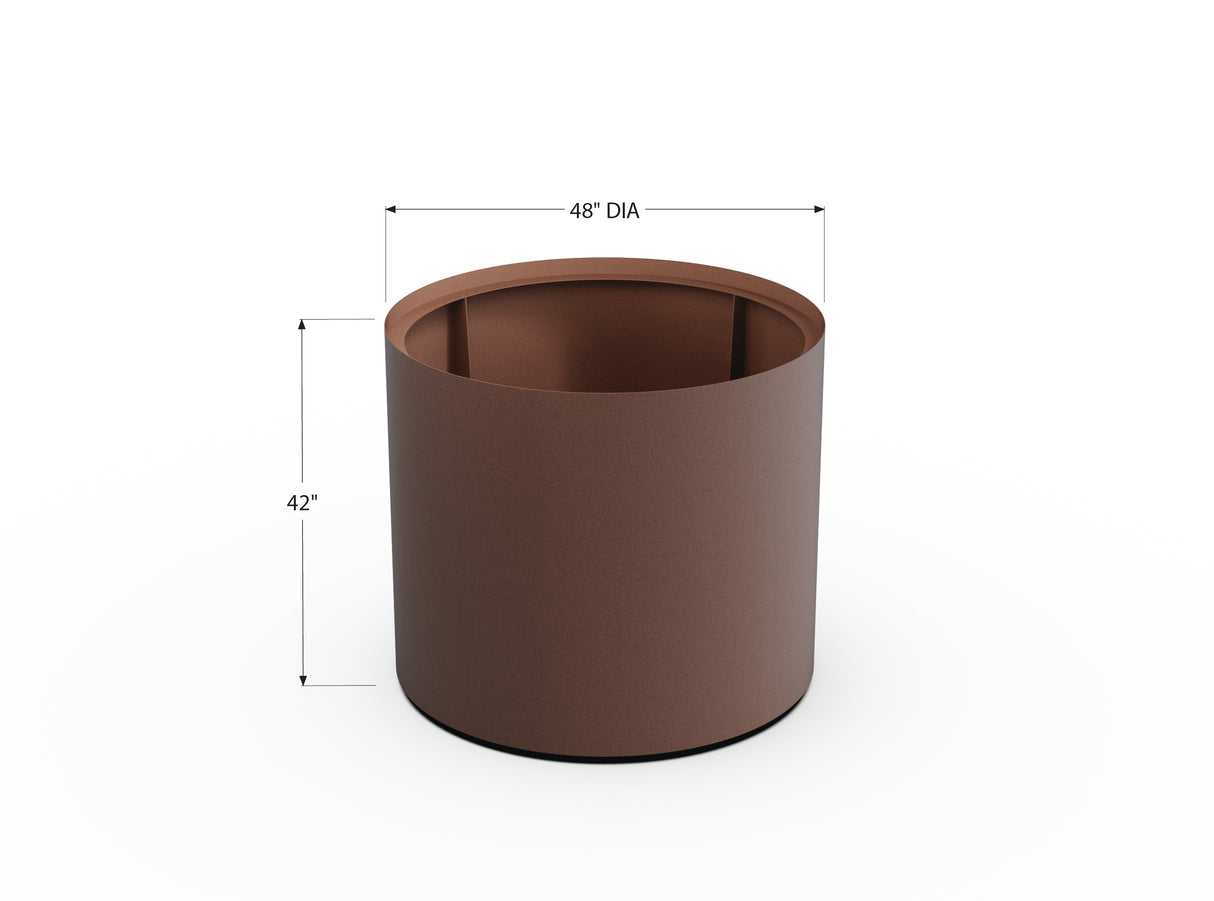 30% OFF Aluminum Round Planter – 48" DIA x 18" H