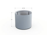 30% OFF Aluminum Round Planter – 48" DIA x 18" H