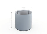 30% OFF Aluminum Round Planter – 48" DIA x 18" H