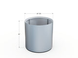 30% OFF Aluminum Round Planter – 48" DIA x 18" H