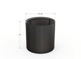 30% OFF Aluminum Round Planter – 48" DIA x 18" H
