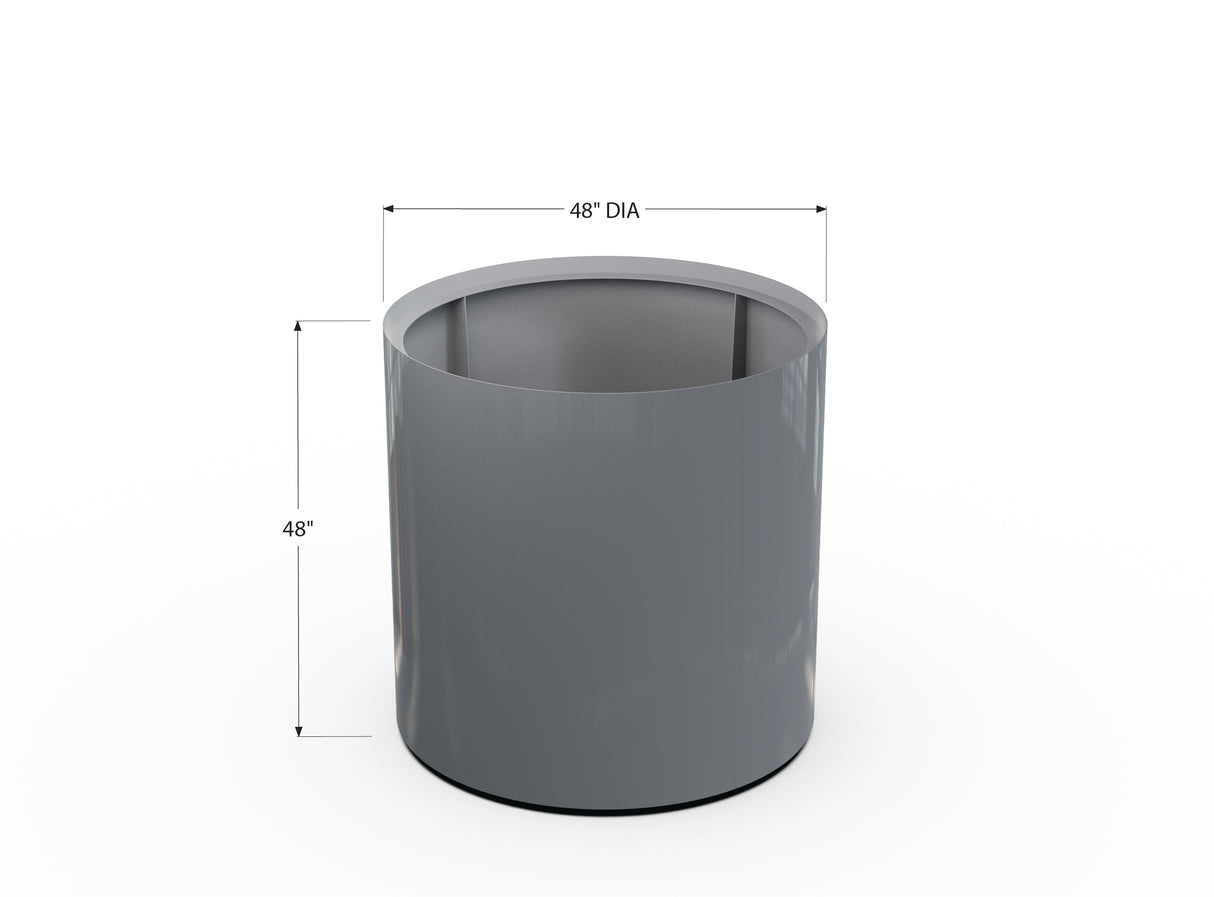 30% OFF Aluminum Round Planter – 48" DIA x 18" H