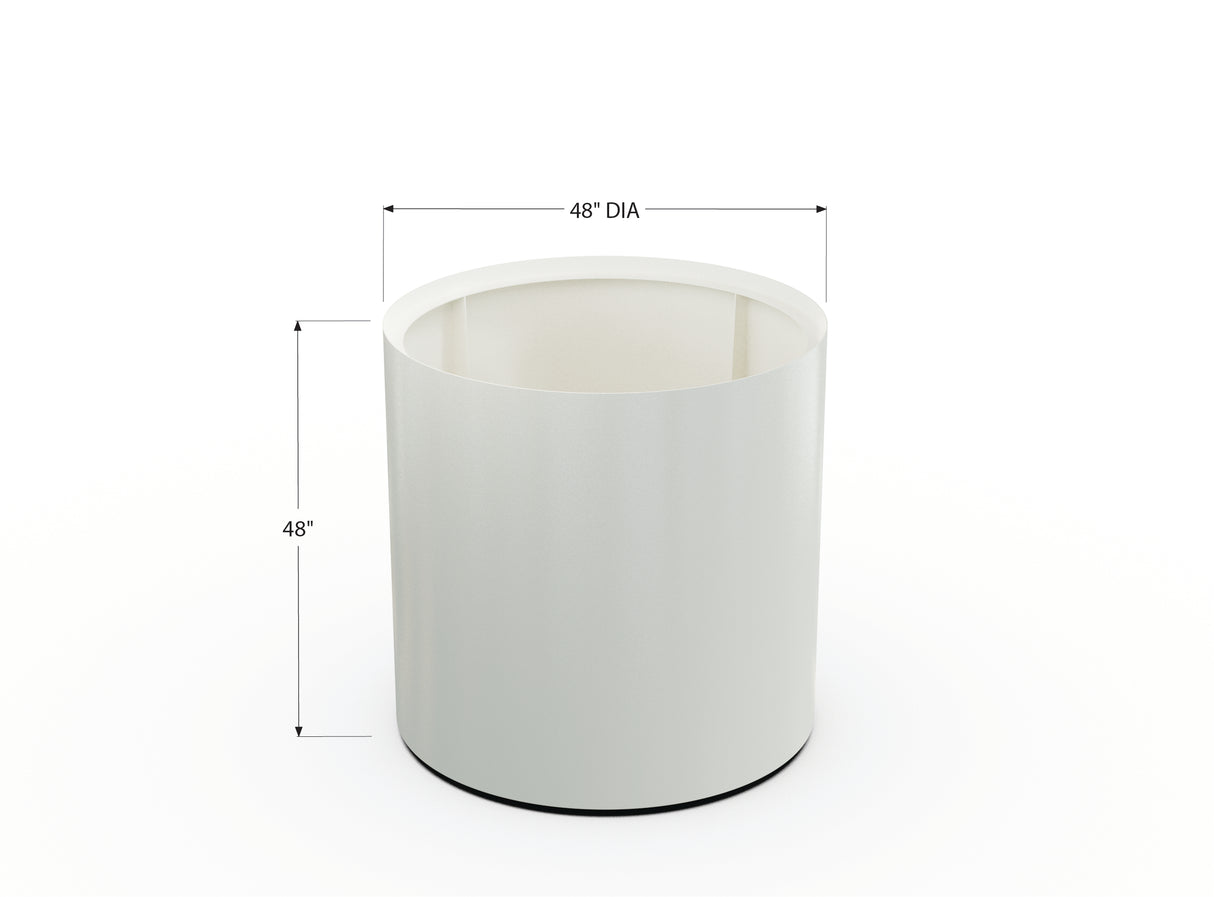 30% OFF Aluminum Round Planter – 48" DIA x 18" H