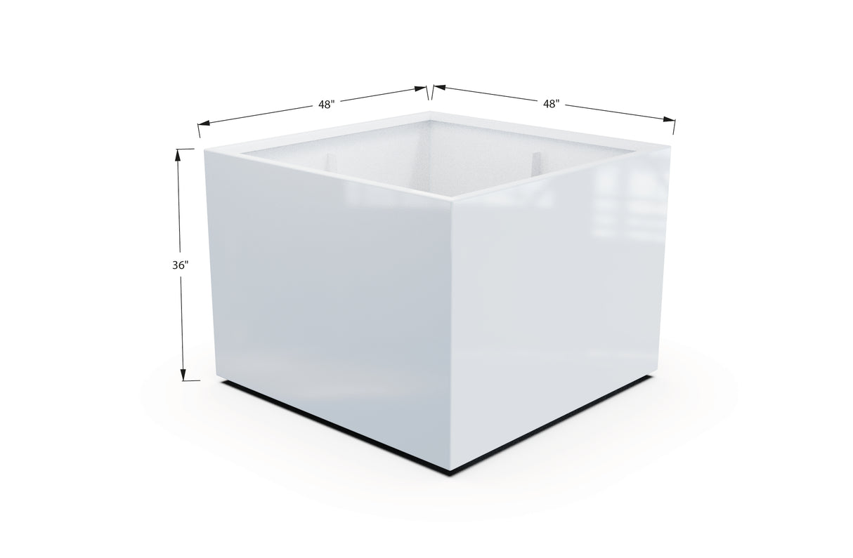 Aluminum Square & Cube Planter – 28" to 48" H