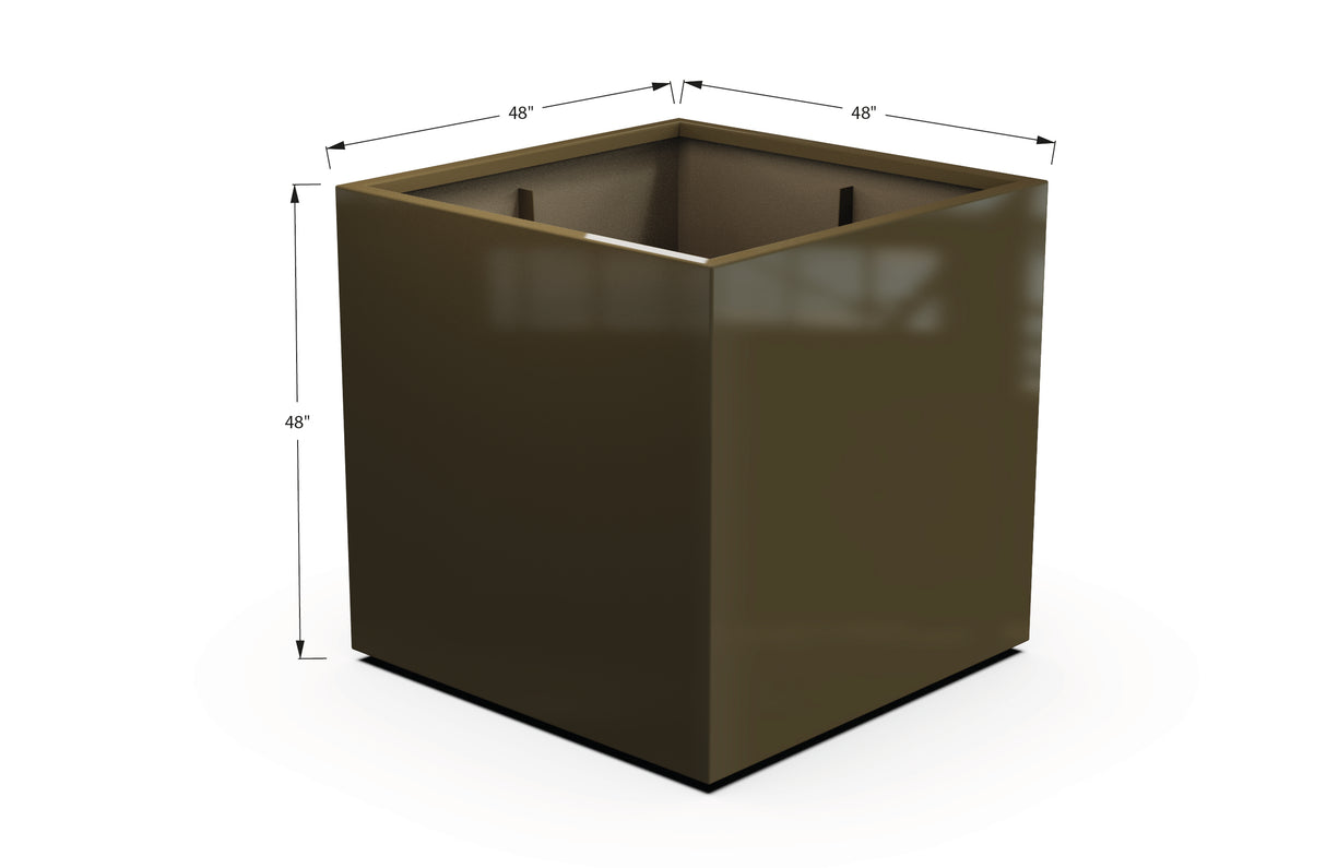 Aluminum Square & Cube Planter – 28" to 48" H