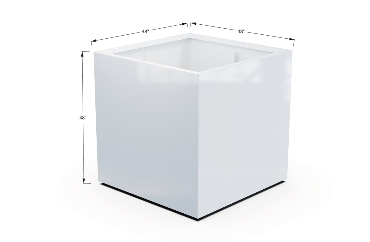 Aluminum Square & Cube Planter – 28" to 48" H