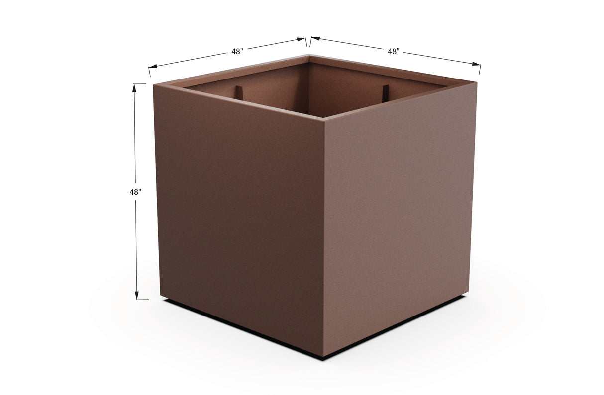 Aluminum Square & Cube Planter – 28" to 48" H