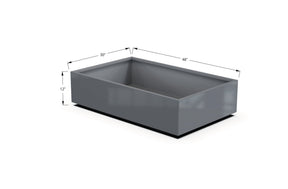 Aluminum Rectangular 30" Wide Planter – 12" to 18" H - Plantercraft