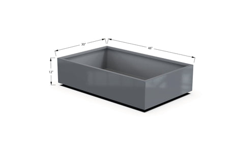 Aluminum Rectangular 30" Wide Planter – 12" to 18" H - Plantercraft