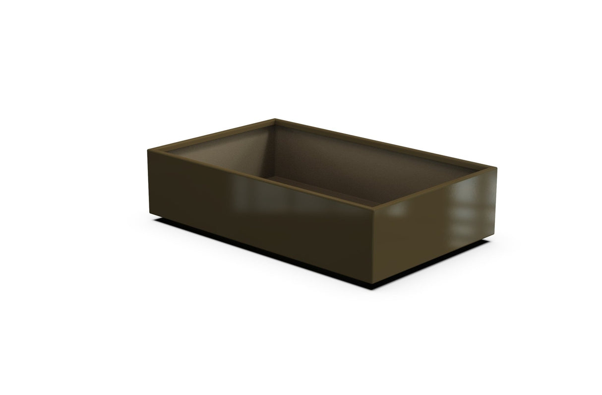Aluminum Rectangular 30" Wide Planter – 12" to 18" H - Plantercraft