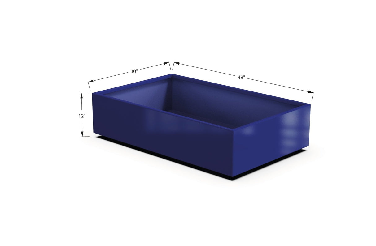 Aluminum Rectangular 30" Wide Planter – 12" to 18" H - Plantercraft